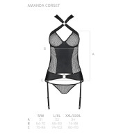 Корсет Amanda Corset black XXL/XXXL - Passion