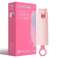 Вібратор CuteVibe Teddy Pink (Black Dildo)