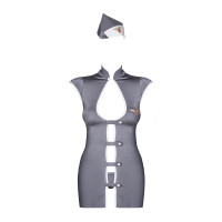 Obsessive Stewardess 3 pcs costume grey L/XL