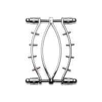 Затискач для статевих губ Master Series Spread'Em Poker Vagina Clamp with Adjustable Pressure Screws