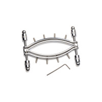 Затискач для статевих губ Master Series Spread'Em Poker Vagina Clamp with Adjustable Pressure Screws