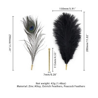 Тіклер LOCKINK SEVANDA Natural Peacock Flirting Feather Tickler, перо павича