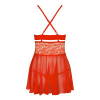 (SALE) Бебі-дол Obsessive 838-BAB-3 babydoll & thong red S/M