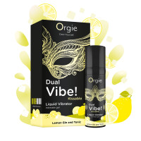 Рідкий вібратор Orgie Dual Vibe! Lemon Gin And Tonic Kissable Liquid Vibrator, 15 мл