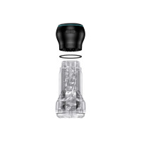 Мастурбатор Kiiroo Feel Pocket Crystal зі всмоктувальною інтерактивною насадкою PowerBlow Combo Set