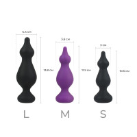 Анальна пробка Adrien Lastic Amuse Medium Purple (M) з двома переходами, 3,6 см Бузковий