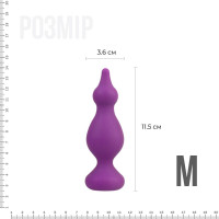 Анальна пробка Adrien Lastic Amuse Medium Purple (M) з двома переходами, 3,6 см Бузковий