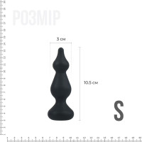 Анальна пробка Adrien Lastic Amuse Mini Black (S) з двома переходами, 3 см Чорний