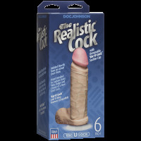 Фалоімітатор Doc Johnson The Realistic Cock 6 inch White - PVC, Vack-U-Lock, діаметр 4,3 см