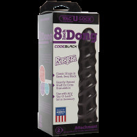 Ділдо Doc Johnson CodeBlack - 8 Inch Raging Vac-U-Lock із стимулюючим рельєфом, діаметр 3,8 см