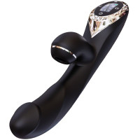 Вакуумний вібратор-кролик KisToy A-King Pro Black, з LED-екраном та підігрівом