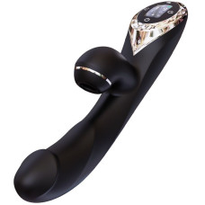 Вакуумний вібратор-кролик KisToy A-King Pro Black, з LED-екраном та підігрівом