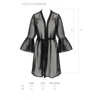 Халатик LOVELIA PEIGNOIR black XXL/XXXL - Passion