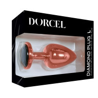 Металева анальна пробка із прикрасою у вигляді кристалу Dorcel - Diamond Plug Rose Gold L