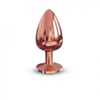 Металева анальна пробка із прикрасою у вигляді кристалу Dorcel - Diamond Plug Rose Gold L