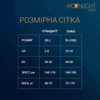 Комплект: боді та панчохи Moonlight Model 16 Black, імітація топу та трусиків