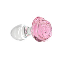 Стеклянная анальная пробка Pillow Talk Rosy Luxurious Glass Anal Plug, ⌀3,3 см, виброшар в подарок