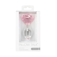 Стеклянная анальная пробка Pillow Talk Rosy Luxurious Glass Anal Plug, ⌀3,3 см, виброшар в подарок