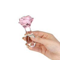 Стеклянная анальная пробка Pillow Talk Rosy Luxurious Glass Anal Plug, ⌀3,3 см, виброшар в подарок