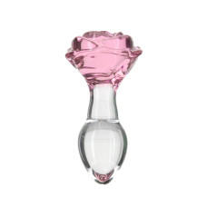Стеклянная анальная пробка Pillow Talk Rosy Luxurious Glass Anal Plug, ⌀3,3 см, виброшар в подарок
