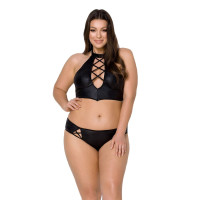 Комплект из эко-кожи Nancy Bikini black 4XL/5XL - Passion