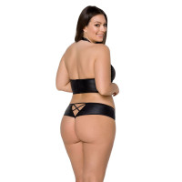 Комплект из эко-кожи Nancy Bikini black 6XL/7XL - Passion