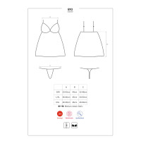 Obsessive 810-BAB-2 babydoll & thong white L/XL