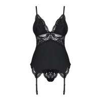 Obsessive 810-COR-1 corset & thong black S/M
