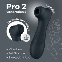Вакуумний стимулятор Satisfyer Pro 2 Generation 3 with Liquid Air Connect App Dark Grey