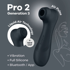 Вакуумний стимулятор Satisfyer Pro 2 Generation 3 with Liquid Air Connect App Dark Grey