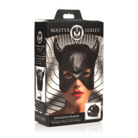 Маска Master Series Dungeon Demon Bondage Mask with Horns - Black