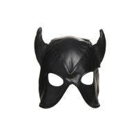 Маска Master Series Dungeon Demon Bondage Mask with Horns - Black