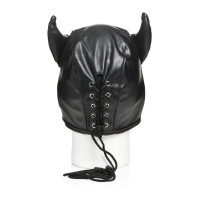 Маска Master Series Dungeon Demon Bondage Mask with Horns - Black