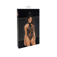 Боді Noir Handmade F314 Ego flocked mesh halter bodysuit - M