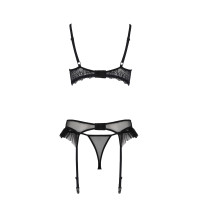 Комплект Passion KERRIA SET WITH OPEN BRA black S/M - ECO Passion