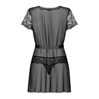 (SALE) Пеньюар Obsessive Alluria peignoir & thong S/M