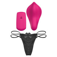 Вібратор у трусики Liebe Panty Vibe Recargable Cerise, нагрів до 39 °C, пульт, трусики S-M в комплекті
