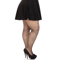 Колготки Leg Avenue Rhinestone micro net tights Plus size Black, дрібна сітка, стрази