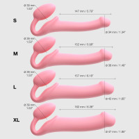 Безремінний страпон Strap-On-Me Rose L, повністю регульований, діаметр 3,7 см