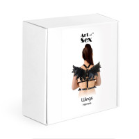 Жіноча портупея Art of Sex - Wings чорна L-2XL, екошкіра