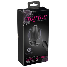 Анальна пробка - XouXou Vibrating E-Stim Butt Plug