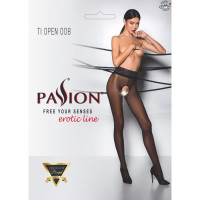 Еротичні колготки TIOPEN 008 nero 3/4 (30 den) – Passion, з вирізом