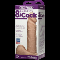 Фалоімітатор Doc Johnson Vac-U-Lock - 8 Inch ULTRASKYN Cock White, діаметр 5,1 см