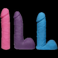Набір для страпону Doc Johnson Vac-U-Lock Dual Density UltraSKYN Colors Set, діаметр 3х4,5 см
