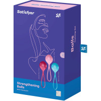 Вагінальні кульки Satisfyer Strengthening Balls (3шт), діаметр 3,8см, вага 62-82-98г, монолітні