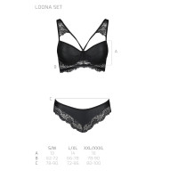 Комплект з еко-шкіри та мережива Loona Set black S/M - Passion