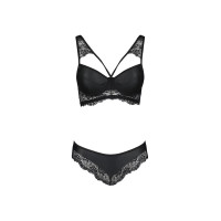 Комплект з еко-шкіри та мережива Loona Set black S/M - Passion