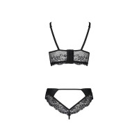 Комплект з еко-шкіри та мережива Loona Set black S/M - Passion