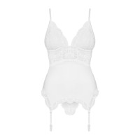 Obsessive 810-COR-2 corset & thong white S/M