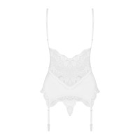 Obsessive 810-COR-2 corset & thong white S/M